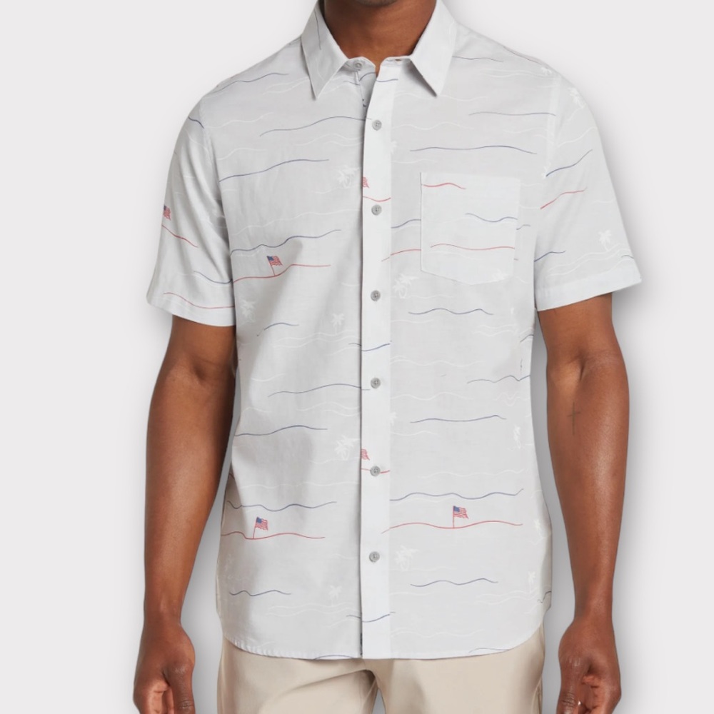 Travis Mathew TravisMathew Men’s Shirt Small Star Spangled Banner Patriotic NWT